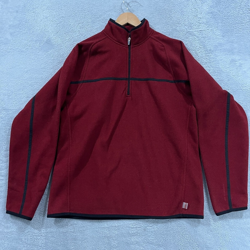 Vintage Old Navy Jacket Mens Medium Red Quarter Zip Fleece Sweatshirt Y2K